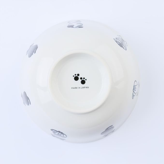 Japanese Cat Design Ceramic Donburi Bowls, Rice Bowls Set of 2