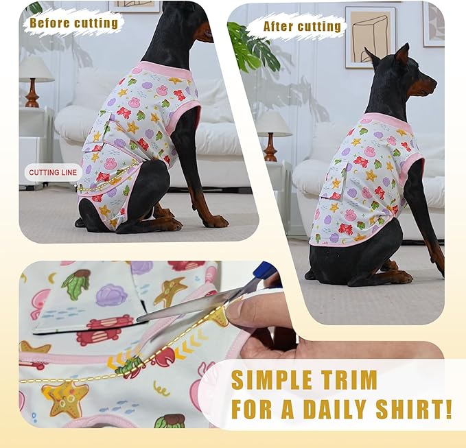 Recovery Suit for Dogs After Surgery, Professional Dog Surgical Suit for Female Spay, Male Neuter, E-Collar & Cone Alternative Dog Onesie for Abdominal Wounds Skin Disease, Yellow, XL