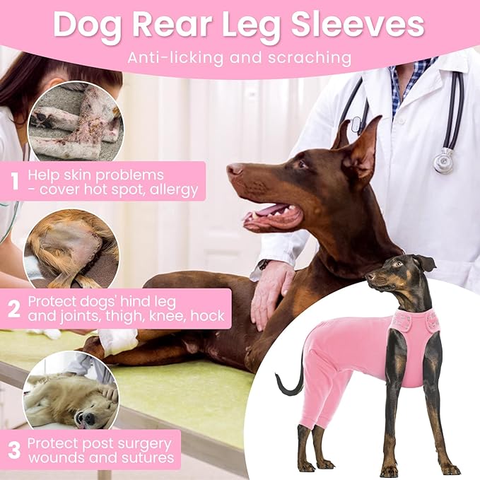 Nanaki Dog Wound Care Shirt,Dog Leg Sleeve to Stop Licking Rear Leg and Abdomen,Pet Surgery Suit Female Spay,Dogs Onesie for Surgery Female Male,Pet Surgical Recovery Suit Female Wound Heal Clothes