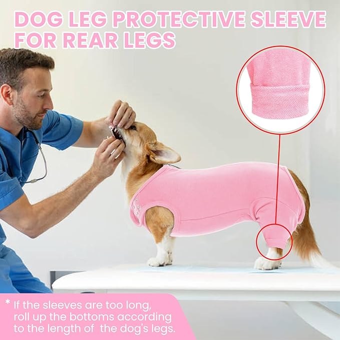 Nanaki Dog Wound Care Shirt,Dog Leg Sleeve to Stop Licking Rear Leg and Abdomen,Pet Surgery Suit Female Spay,Dogs Onesie for Surgery Female Male,Pet Surgical Recovery Suit Female Wound Heal Clothes