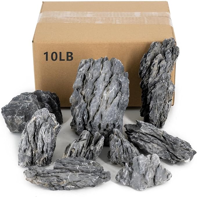Natural Rocks Seiryu Stones Aquariums Stones for Aquascaping, Aquariums, Terrariums, Vivariums Decorative Stone,Reptile Enclosures,Paludariums,and Gardens-10LB(2 to 7 inch)