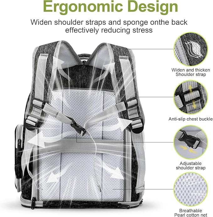 Expandable Cat Backpack,Cat Bubble Backpack Carrier for Carrying Cats, Pets and Small Dogs,Airline-Approved,Designed for Travel, Hiking, Walking,Car (Black