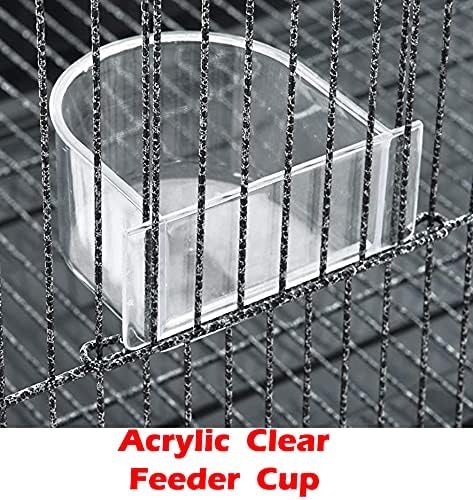Combo Breeding Stacker Center Divided Breeder Bird Flight Double Rolling Cage with Side Breeding Nest Door (Black Vein, Triple Stack)