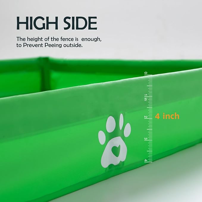 MEEXPAWS Dog Pee Pad Holder Foldable, Puppy Pad Holder Liner Base High Side, Dog Litter Box Indoor 23x15 in, Training Pad Holder Leak-Proof Easy Clean