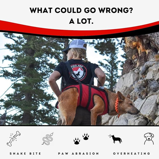 Fido Pro Airlift Emergency Dog Rescue Sling - Lightweight, Packable Dog Sling for Medium Dogs with 8-Point Support System for Safe Transport - Ideal for Hiking, Skiing - Fits Dogs 20-45 lbs