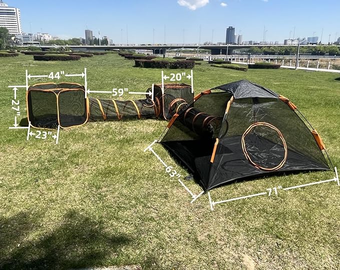 Catio Outdoor Cat Enclosures for Indoor Cats, 6-in-1 Outside Large Playground Include Portable Cat Tent, for Cats and Other Pets